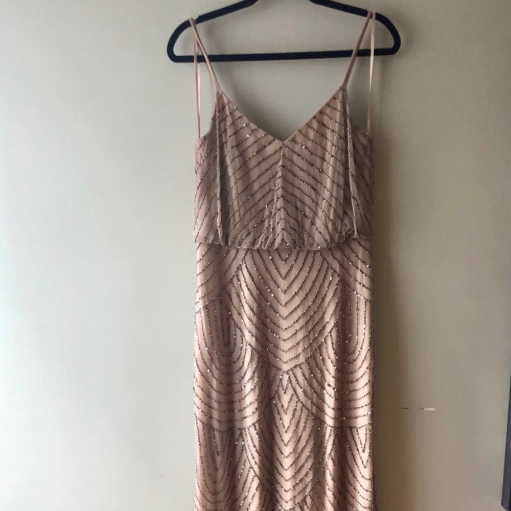 Adrianna Papell Beaded Blouson Gown, Size 8